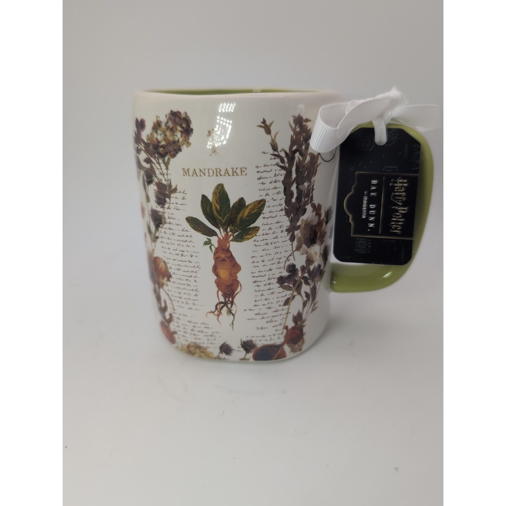 Rae Dunn Harry Potter Hogwarts Herbology Mandrake Mug Green Ceramic Coffee Cup